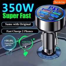 350W USB Car Charger PD QC3.0 Fast Charging USB-C Adapter for iPhone Samsung