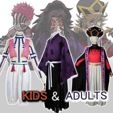 Anime Demon Slayer Costume With Wig Upper Rank 1 2 3 Halloween Full Set Outfits