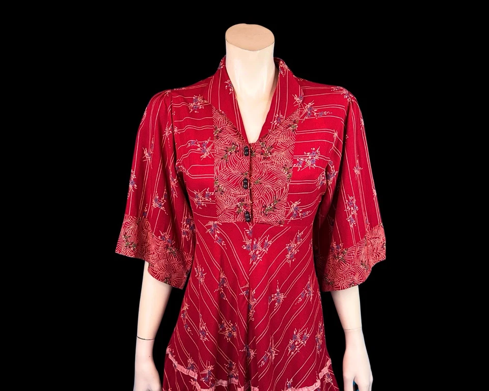 MISS SELFRIDGE Boho Tiered Red Hippie Maxi Dress XS - Image 2 of 4