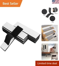 Industrial Strength Hook and Loop Tape - 15 Black Strips 1x4 Inch for Projects