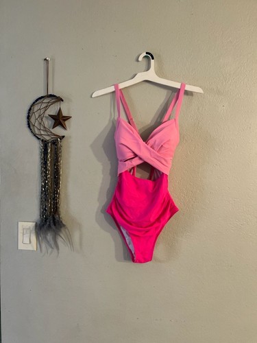 Pink twist front Swimsuit Tummy Control High