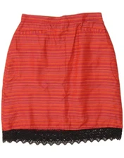 VINTAGE Womens High Waist Straight Skirt IT 42 Medium W24 Red Striped DH09