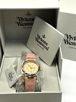 Vivienne Westwood Watch Orb [New] Silver Pink Leather Quartz