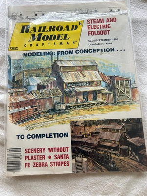 #ad Railroad Model Craftsman Magazine September 1986 Steam Electric Foldout $2.40