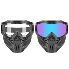 Goggles Glasses Face Mask Motorcycle Riding Goggles With Face Cover Anti-UV 