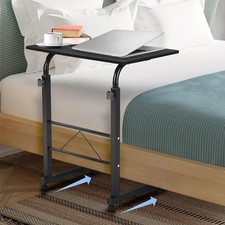 Rolling Office Laptop Table Adjustable Height Computer Desk Stand Portable