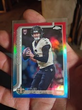 Topps 2025 Chrome Rookie Tyler Shough RED WHITE & BLUE REFRACTOR #398 Saints