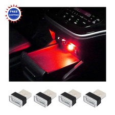 USB LED Car Interior Atmosphere Lamp 4 PCS Portable Augeny Plug-in Decor Night