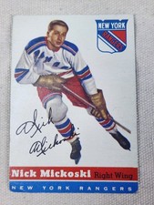 1954-55 Topps Hockey #29 Nick Mickoski New York Rangers Vintage Card VG/VG-EX