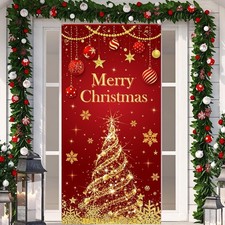 Christmas Tree Door Cover Christmas Door Decorations Christmas Door Banner Front