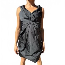 Marc Jacobs Sz 4 Black Draped Silk Bubble Hem Dress