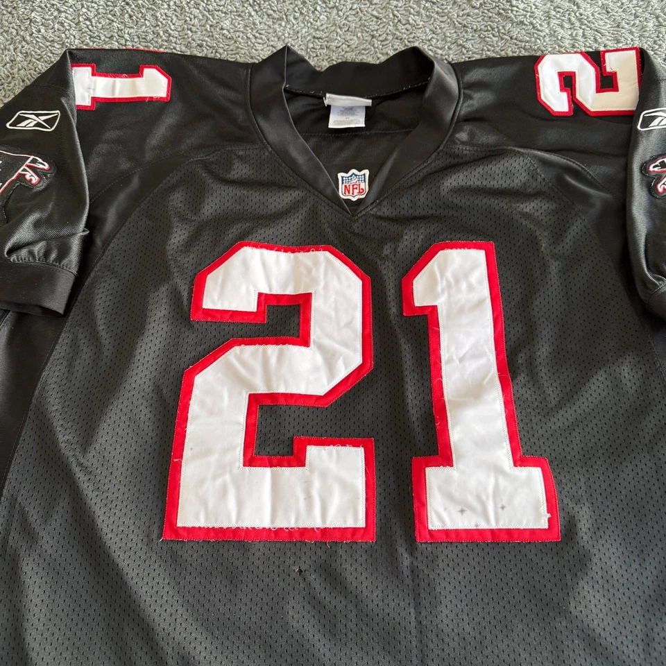 Camiseta 2001 Vintage Reebok Deion Sanders NFL Atlanta Falcons Pro Line 54 XL Bird - Imagem 4 de 4