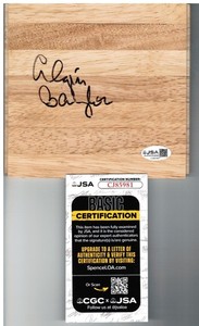 Elgin Baylor Signed Floorboard JSA Authentic