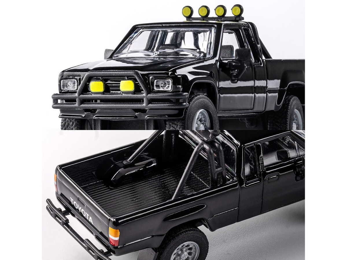 1985 TOYOTA HILUX SR5 PICKUP BLACK 1/64 DIECAST MODEL BY MAJORETTE