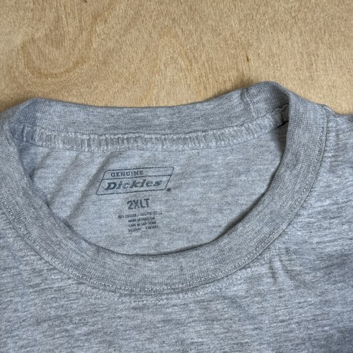 Dickies Classic Logo Pocket T Shirt Adult 2XLT XXLT Tall Gray Workwear Mens - Picture 7 of 7