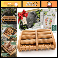 Wooden Foot Massager Roller for Plantar Fasciitis Relief - Under Desk Acupressur