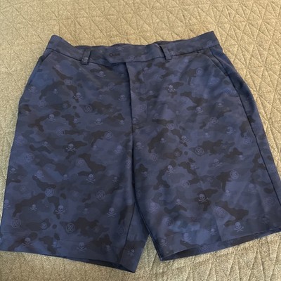 G/Fore Golf Shorts Mens Blue Performance Flat Front Slash Pockets 33