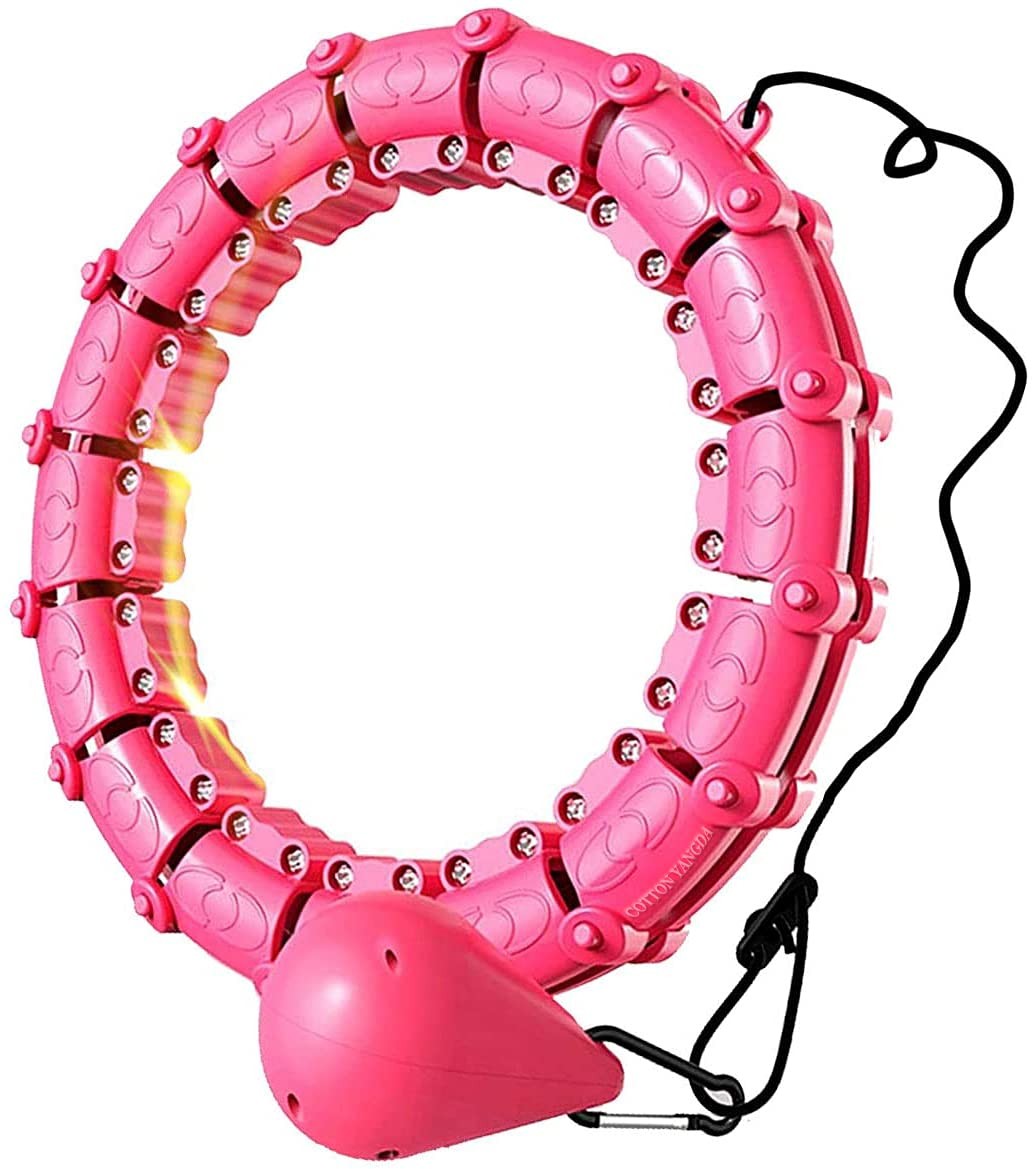 Weighted Smart Hula Ring Hoops, Hoop 21 knots, Pink 24 Knots