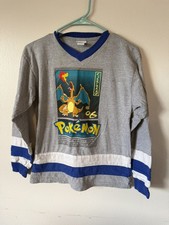 Vintage Pokemon Charzard Nintendo Long Sleeve T-Shirt Size Youth Large
