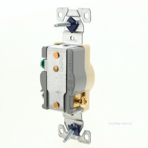 Eaton Electric Ivory COMMERCIAL Single Outlet Receptacle 5-20 125V 20A 1877V - Picture 4 of 5