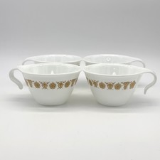 Set of 4 Vintage Corelle by Corning "Butterfly Gold" 6 oz. Coffee/Tea Cups