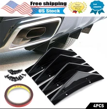 4x Shark Fins Car Accessories Black Rear Bumper Decor Spoiler Wing Lip Diffuser