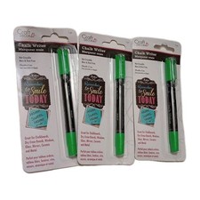 LOT OF 3- CRAFT DECOR CHALK WRITER Green WET-ERASABLE MESS DUST FREE