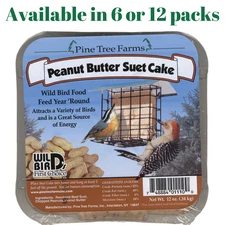 Pine Tree Farms Peanut Butter Suet Cakes Wild Bird Food (6 or 12 Packs) Depth 1