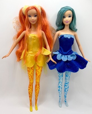 Barbie Fairytopia Fairies Azura Blue Fairy (No Wing) & Dandelion Dolls 2005