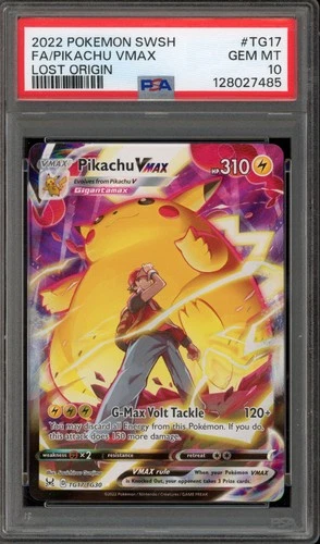 Pokemon Pikachu VMAX Lost Origin Trainer Gallery Full Art #TG17 PSA 10 Gem Mint