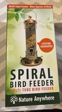 Plastic 2-in-1 Spiral Bird Feeder for Outside - Copper Color Tube Feeders for...