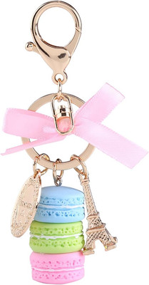 Macaron Cake Alloy Charm Schlüsselanh?nger Buntes Niedliches Macaron Eiffelturm 