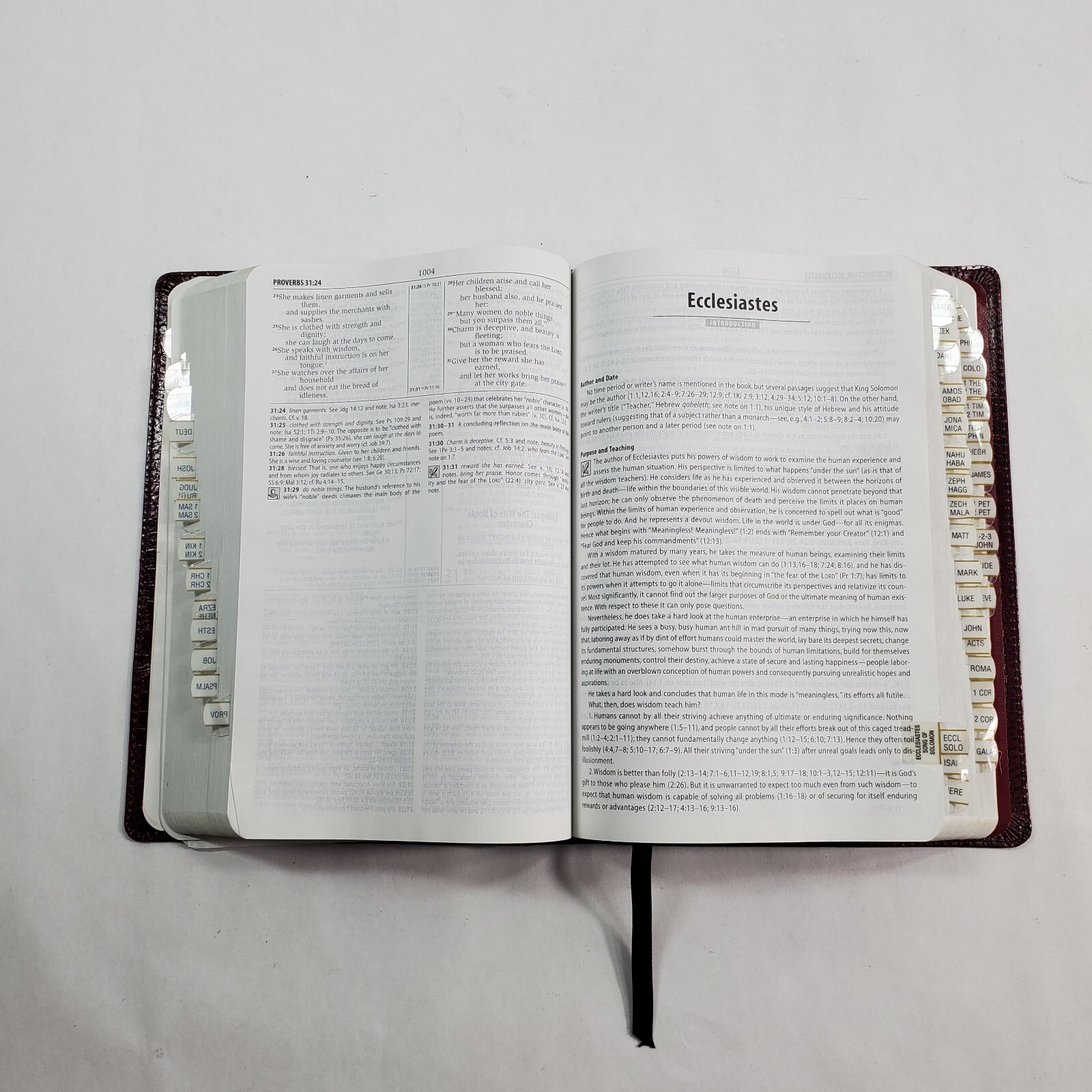 NIV Study Bible Zondervan 2002 Leather With Index Tabs Added EBay Niv study bible zondervan 2002 leather with index tabs added ebay