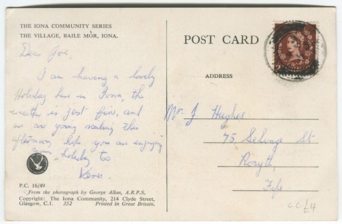 THE VILLAGE, BAILE MOR, IONA, INNER HEBRIDES - Argyllshire Postcard - Picture 2 of 2