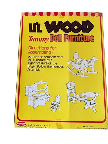 Vintage Li'L WOOD Tammy Doll Family Room Den Furniture NEW in BOX By HARMONY - Picture 10 of 10