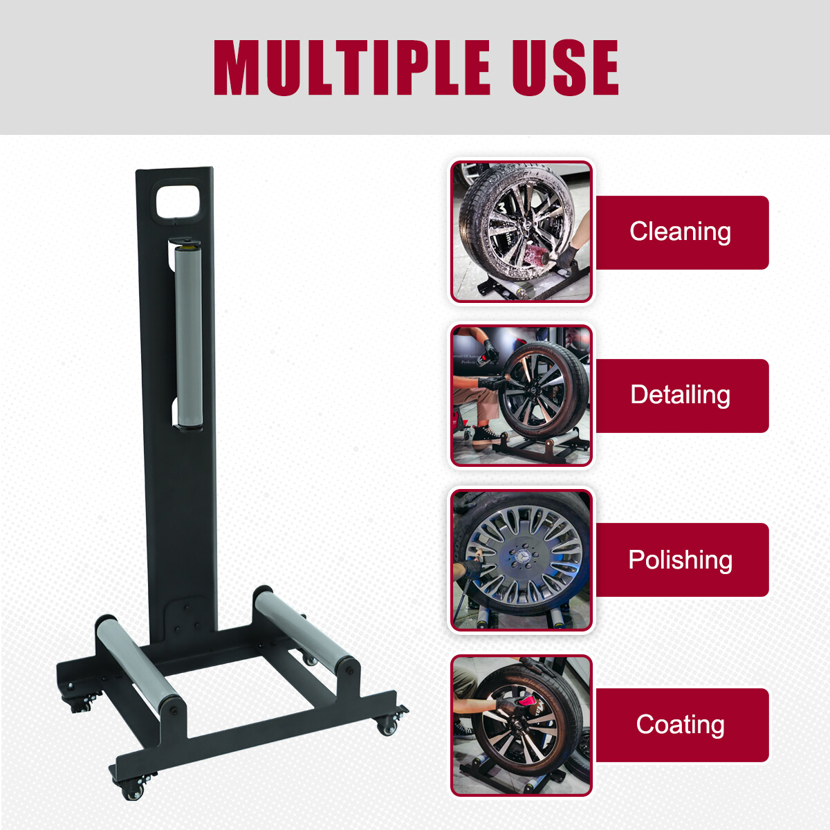 Car Wheel Cleaning Stand Tire Clean Detailing Tool for Coating