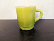 Vintage Anchor Hocking Fire King Green Fad Stackable Coffee Cup Mug