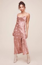 ASTR the Label Gaia Dress Blush Floral Jacquard Straps Party L NWT $148