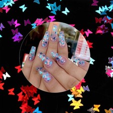 12Pcs/set 3mm Holographic Butterfly Nail Glitter Sequins Nail Decoration