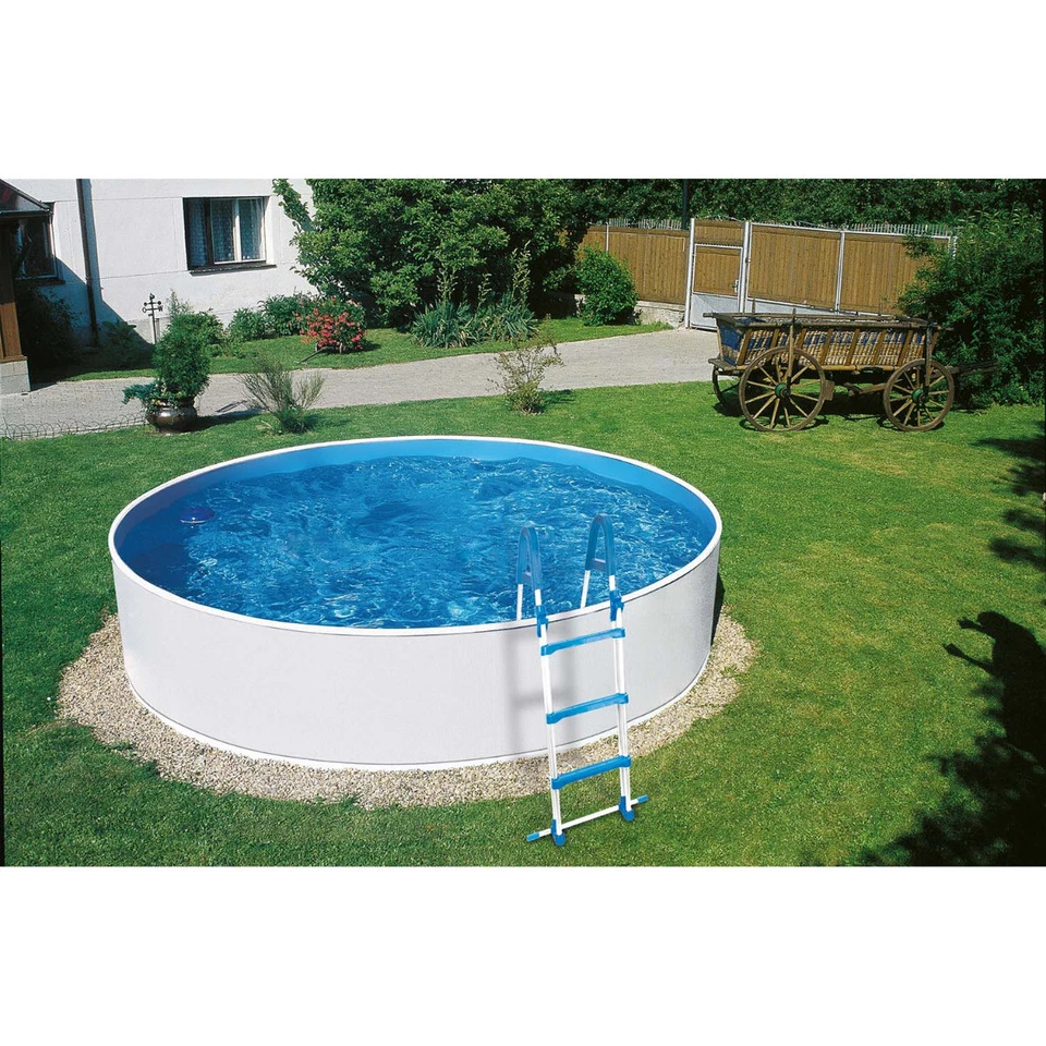 Stahlwandpool Splash Pool Komplettset rund 355 x 90 cm weiß Filteranlage Leiter - Bild 2 von 4