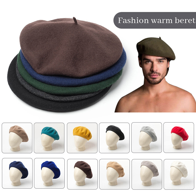 Hand Embrodered Wool Beret, French Hat,wnter Cap Warm Beret,vntage