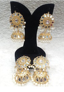 Authentic Gold Plated Women Ethnic Bohemian Jewelry Jhumka Earrings