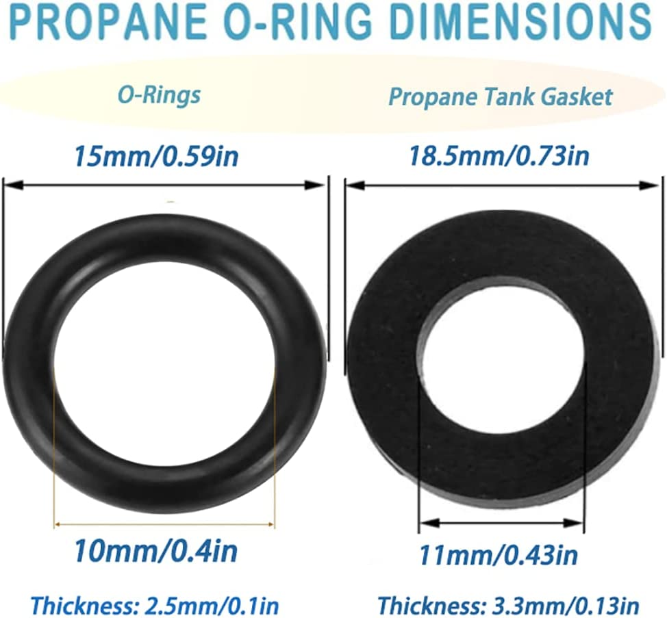 30Pcs Propane Tank Gasket & ORings with 1Roll PTFE Thread Seal Tapes