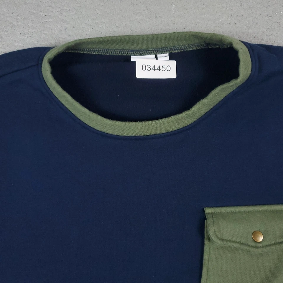 Suéter Onia Para Hombre Talla XL Azul Verde Bolsillo Informal Pullover Sudadera Foto 2 de 4