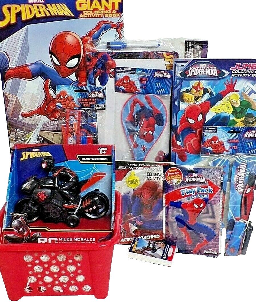 KIDS SPIDER-MAN EASTER toy gift basket FIGURE PLAY SET BIRTHDAY MARVEL TOYS