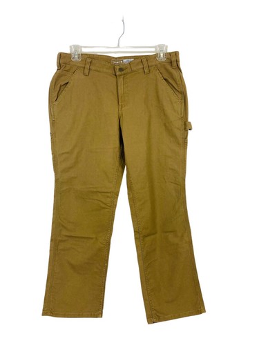 Carhartt khakifarbene Damenhose robust flexibel lose Passform Canvas Gr. 12 S tatsächlich 35x29 - Bild 2 von 8