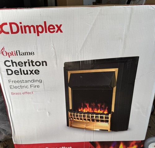 Dimplex Cheriton Deluxe 2kW Efecto Latón Brillante Fuego Eléctrico Independiente - Imagen 2 de 8