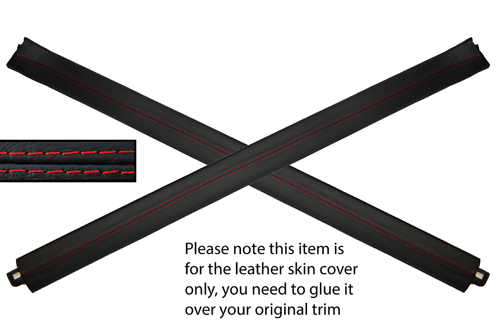 RED STITCH 2X DOOR SILL TRIM LEATHER COVERS FITS AUDI A3 MK1 96-04 3 DOOR