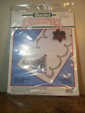 Bucilla Holiday Tree Table Runner Stamped Cross Stitch Kit 82652 New 14.5 x 43.5