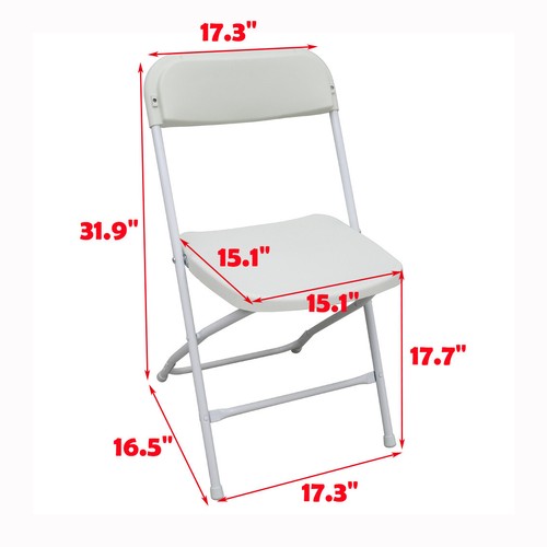 5 Pack White Plastic Commercial Folding Stackable Chairs Plastic + Iron Material - Picture 22 of 24